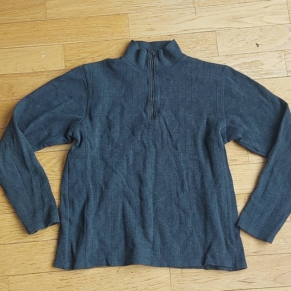 Rough dress Grey half zip sweater medium